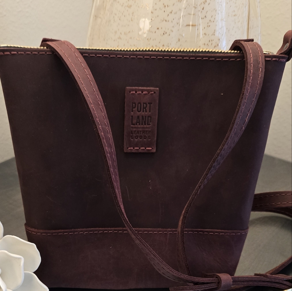 Portland Leather Festival Crossbody Bag in Merlot